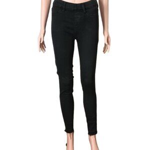 Judy Blue Black Skinny Jean 0 Pull-on Raw Hem Stretch Elastic Mid Rise Waist